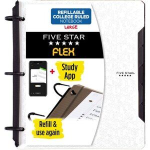 Mead Five Star 1" Flex Notebook+ Study App Dividers Assortd Colors School Office